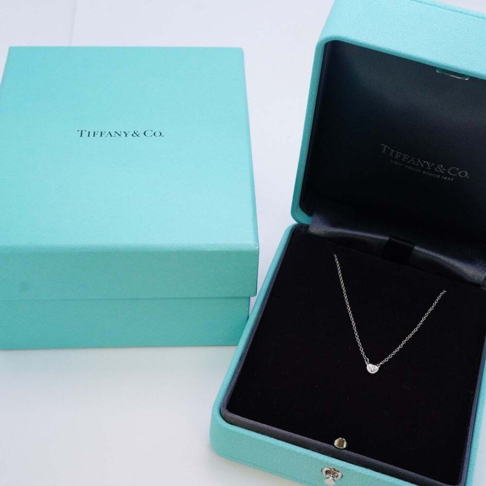 TIFFANY Authentic Silver Diamond Heart Necklace - Picture 8 of 8